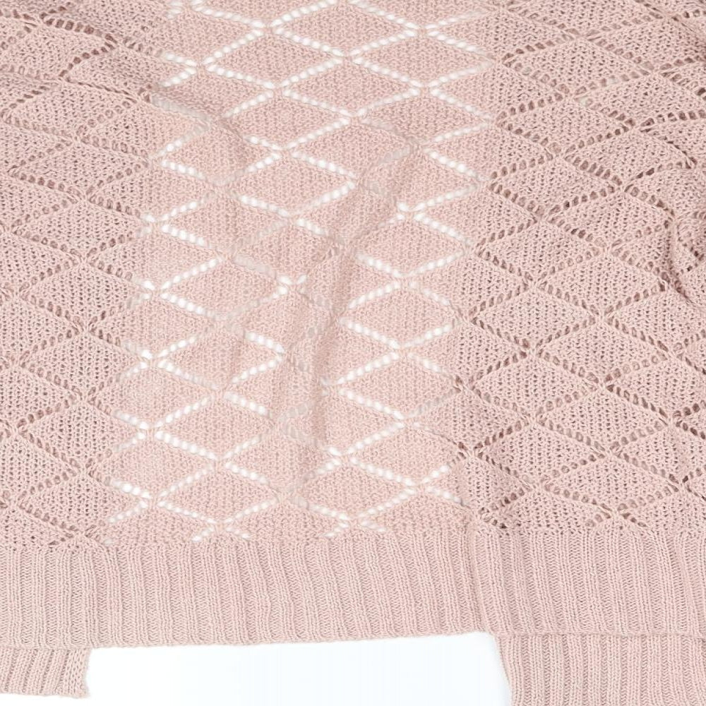 Brand and care label for Peacocks women’s orange cardigan jumper, size L