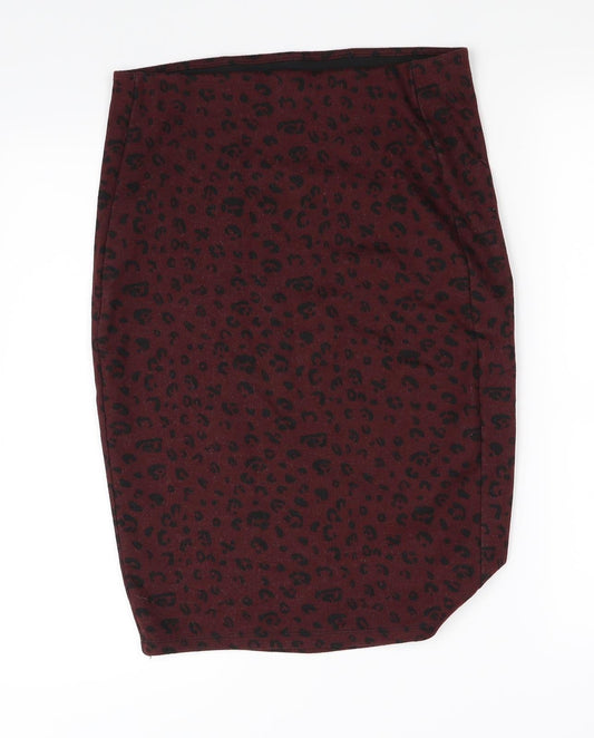 New Look Womens Red Flare Skirt Size 8