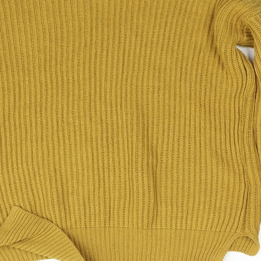 Brand and care label for Forever 21 women’s yellow jumper, size S