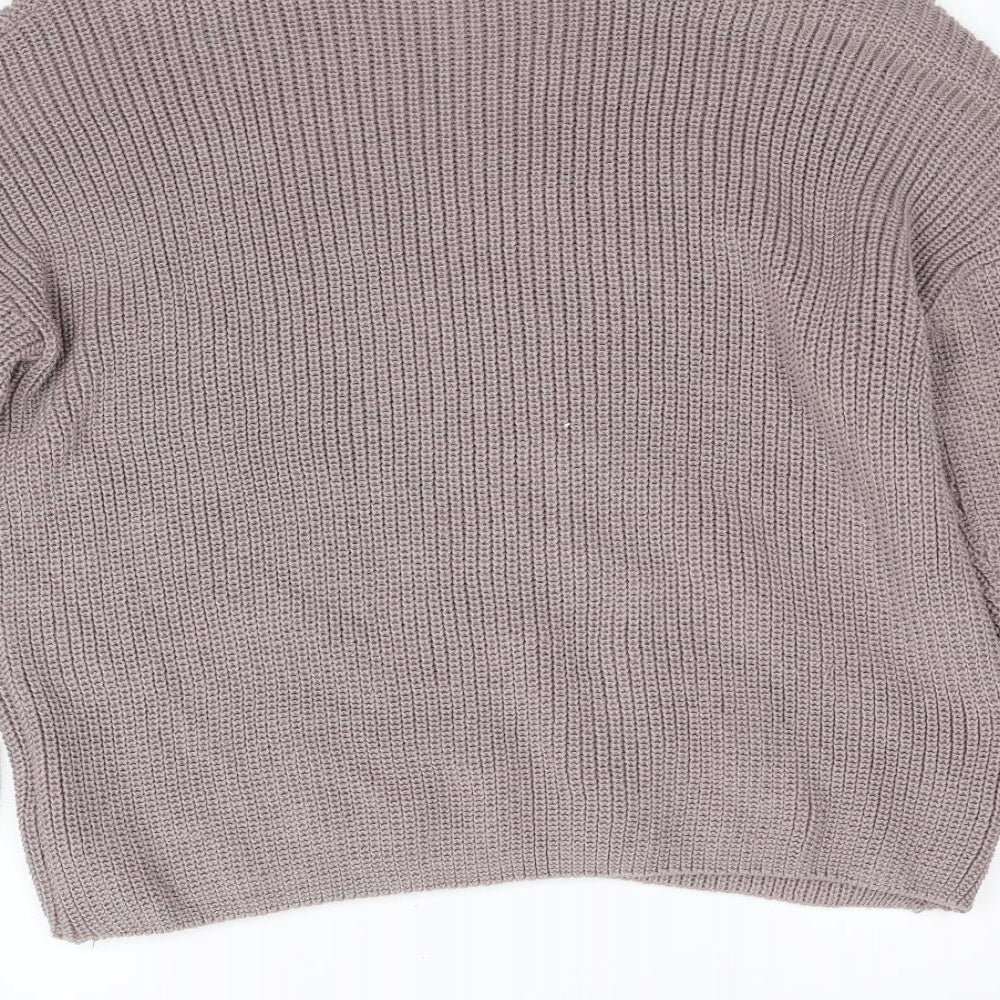 Brand and care label for ptimark women’s purple jumper, size XL