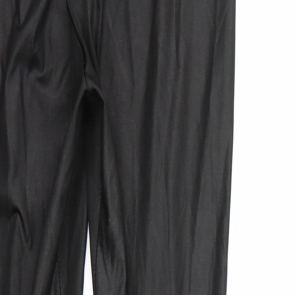 Brand and care label for Nasty Gal women’s black carrot leggings, size UK 8, 27-inch leg
