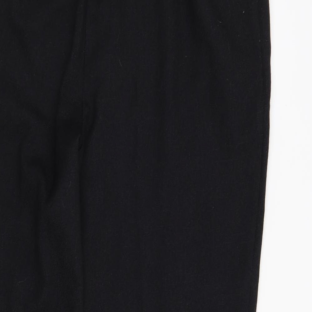 Brand and care label for Matalan women’s black trousers, size UK 14, 28-inch leg