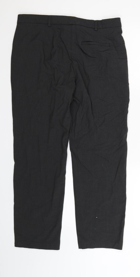 Marks and Spencer Womens Grey Trousers Size 14 L28 in