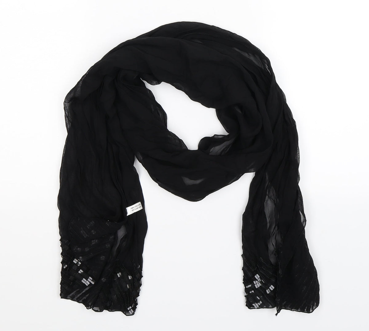 Front view of Prewon women’s black scarf