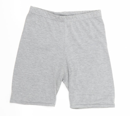 Additional front view of Boohoo women’s green hot pants shorts, size UK 10