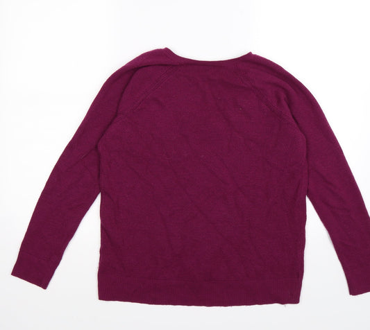 H&M Womens Purple Knit Pullover Jumper Size XS