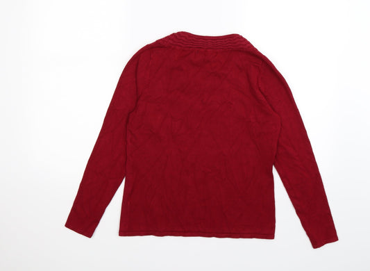 Bonmarché Womens Red Knit Pullover Jumper Size XS