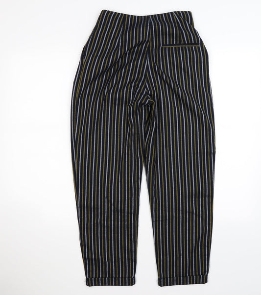Topshop Womens Blue Striped Bloomer Trousers Size 4 L25 in