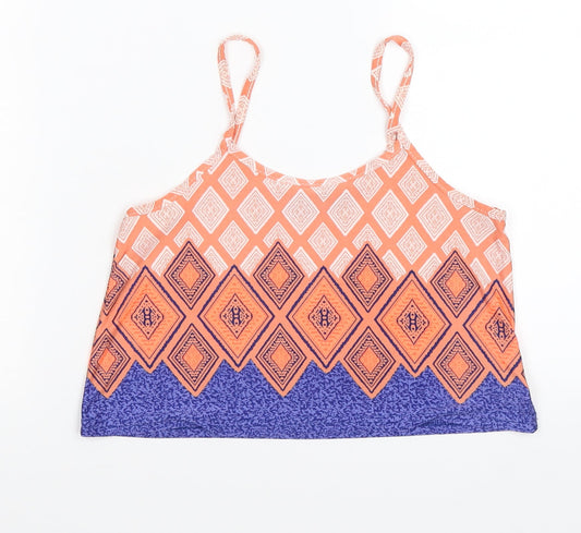 Boohoo Womens Multicoloured Geometric Cropped Tank Size 4