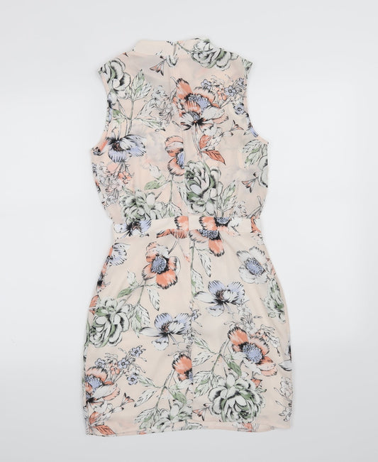 ASOS Womens Pink Floral A-Line Size 8