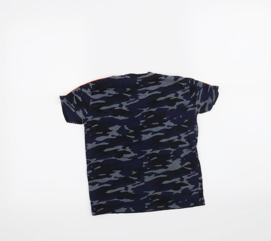 Threadboys Boys Blue Camouflage Basic T-Shirt Size 5-6 Years