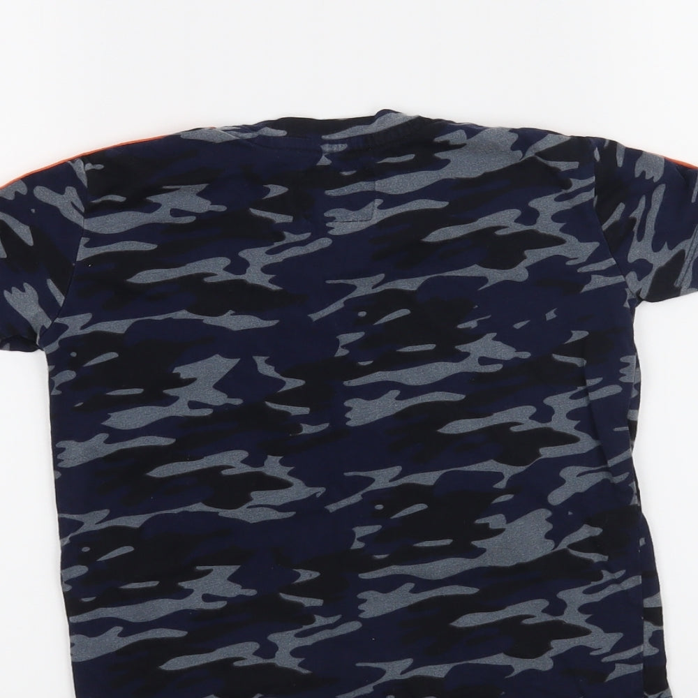 Threadboys Boys Blue Camouflage Basic T-Shirt Size 5-6 Years