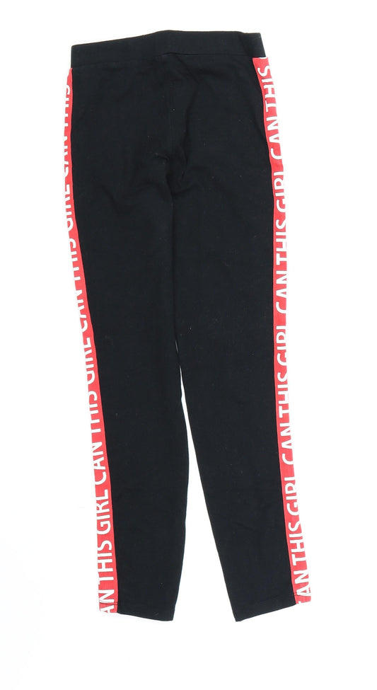 River Island Girls Black Pedal Pusher Trousers Size 9-10 Years