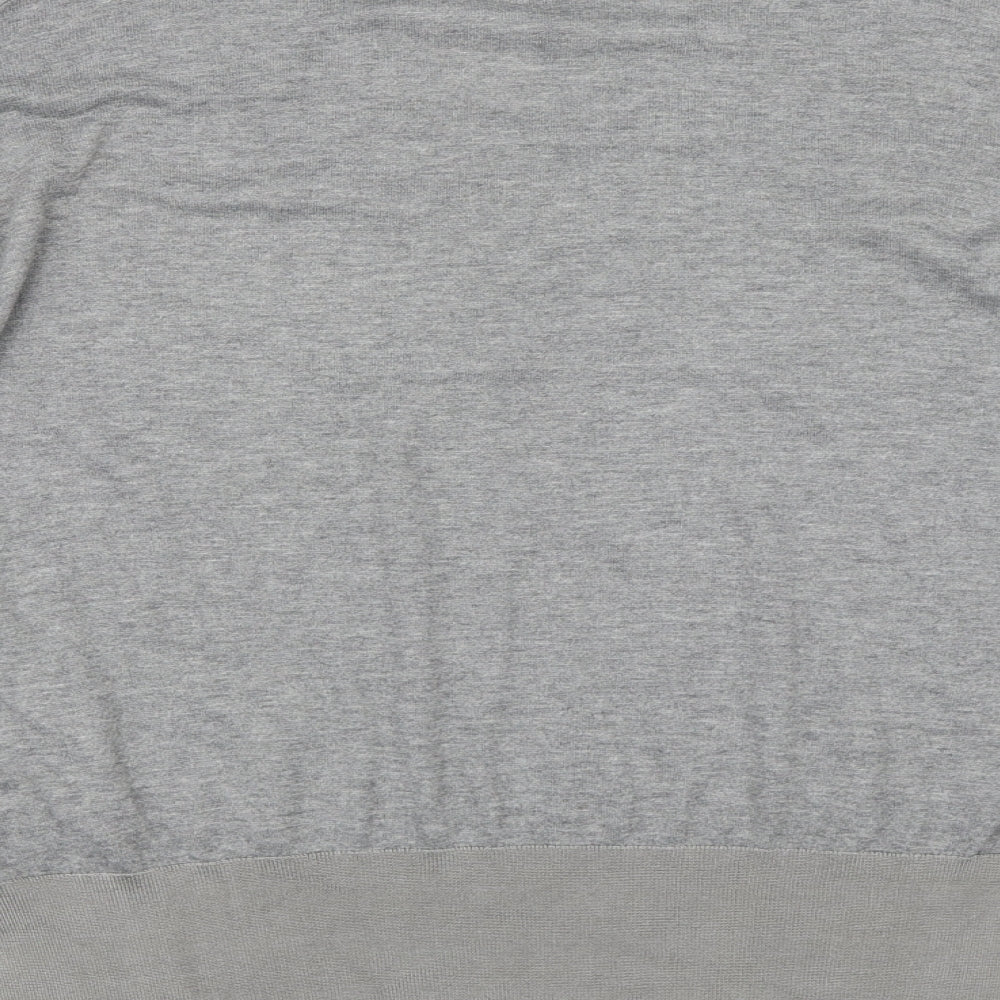Brand and care label for Topshop women’s grey knit jumper, size UK 8