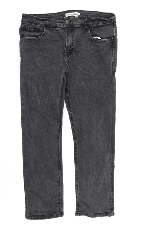Easy Mens Black Denim Straight Jeans L30 in