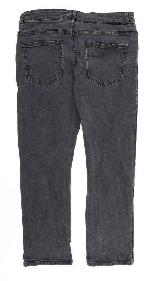 Easy Mens Black Denim Straight Jeans L30 in