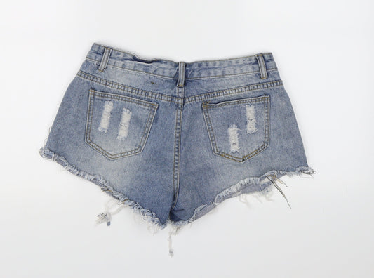 Portobello Womens Blue Denim Hot Pants Shorts Size 10