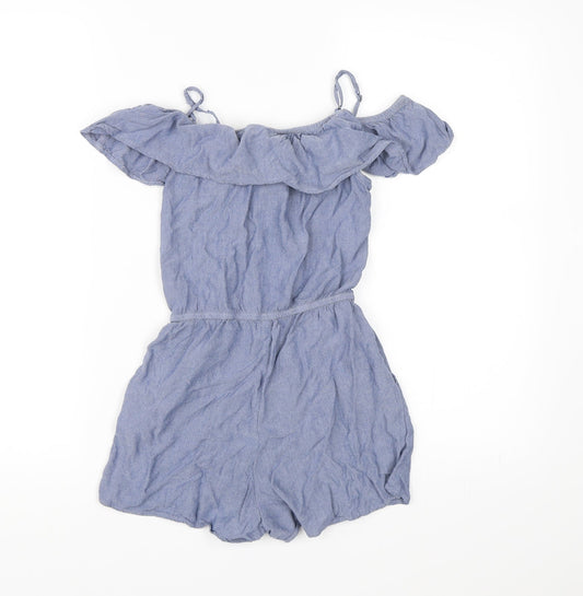 H&M Girls Blue Playsuit One-Piece Size 11 Years