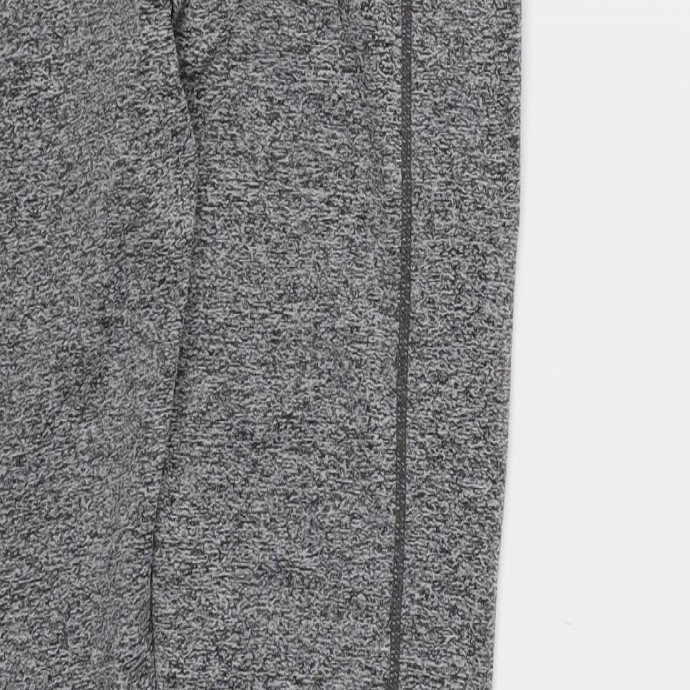 Brand and care label for Athletic Works women’s grey compression leggings, size S, 25-inch leg