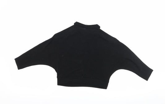 River Island Girls Black Basic T-Shirt Size 5-6 Years - Cut Out Shoulder