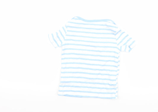F&F Boys Blue Striped Basic T-Shirt Size 12-18 Months - Disney Mickey Mouse
