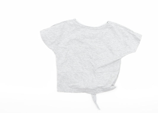 Minoti Girls Grey Basic T-Shirt Size 4-5 Years - Nap Queen