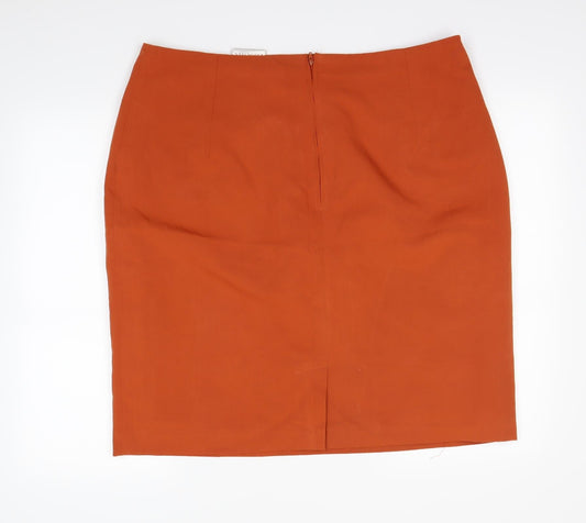 essence Womens Orange Straight & Pencil Skirt Size 23 in