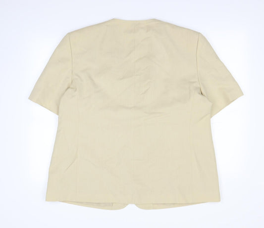 C&A Womens Beige Jacket Blazer Size 24 - Shoulder Pads