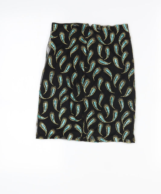Preworn Womens Ivory Animal Print Mini Skirt Size S