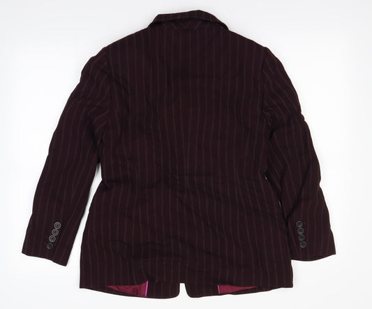 Precis Womens Purple Striped Jacket Blazer Size 14