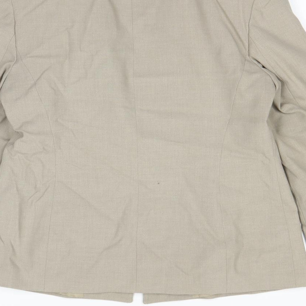 Brand and care label for Debenhams women’s beige ikat jacket blazer, size UK 12