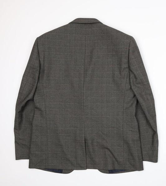 NEXT Mens Grey Plaid Jacket Suit Jacket Size L