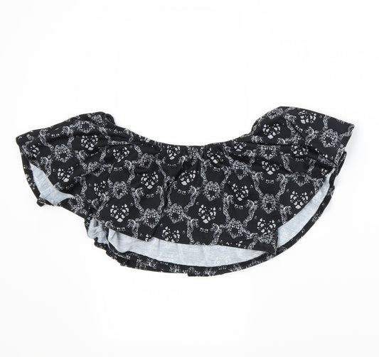 #LOTD Womens Black Paisley Cropped T-Shirt Size 8