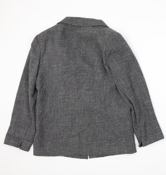M&Co Womens Grey Jacket Suit Jacket Size 12