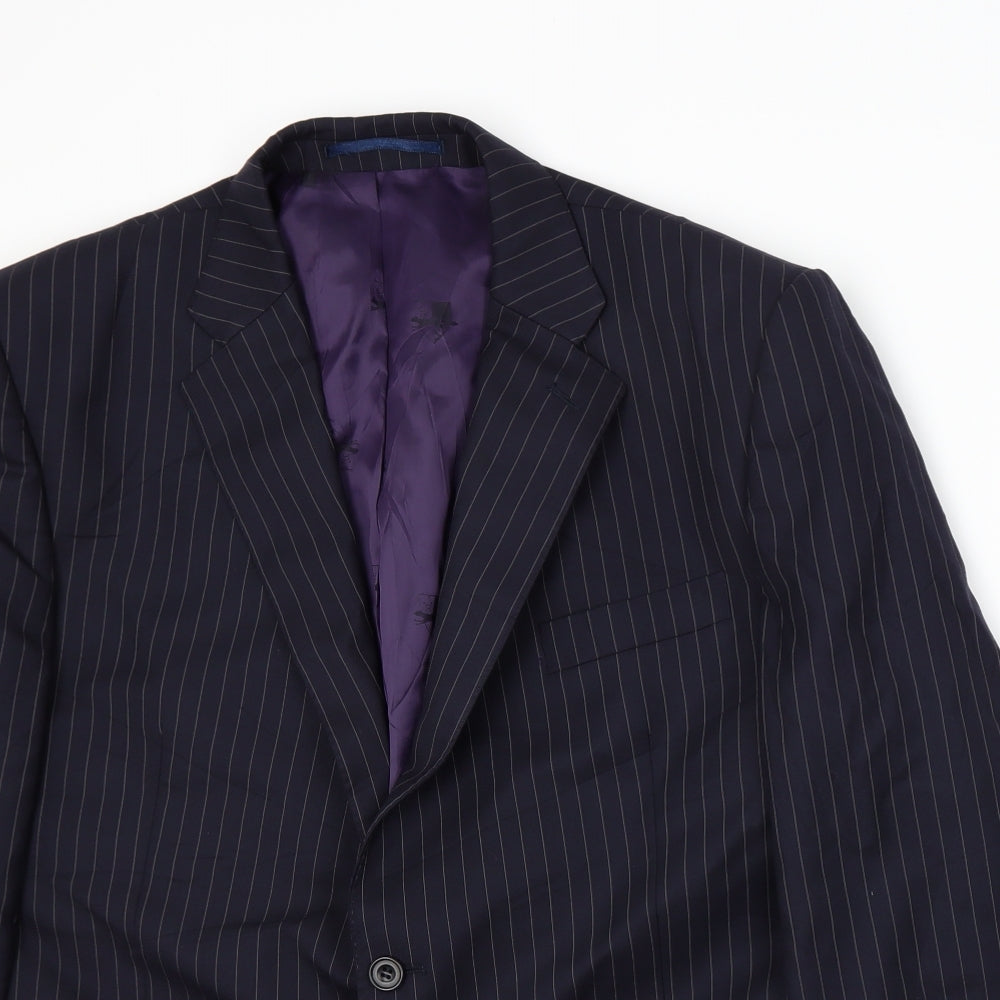 Paul Costelloe Mens Blue Striped Jacket Suit Jacket Size XL