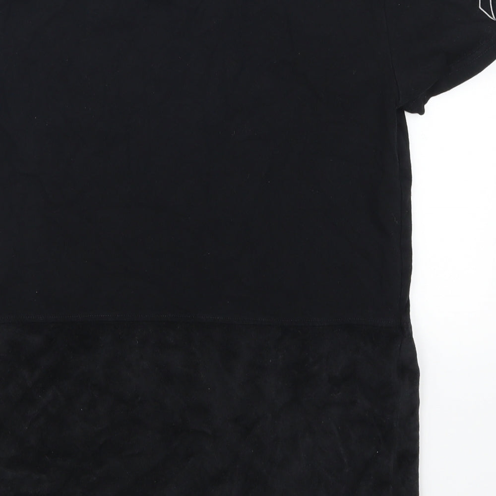 Brand and care label for Fabric women’s black basic t-shirt, size XS, - harlem district