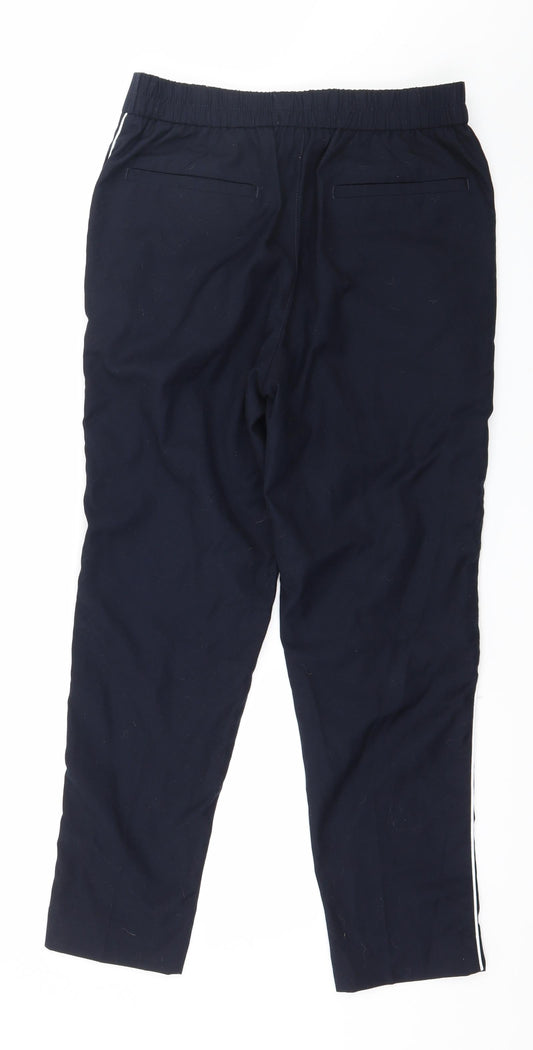 New Look Mens Blue Striped Cropped Trousers Size 30 in L26 in