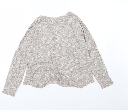 New Look Womens Brown Knit Pullover Jumper Size 14 - cold shoudler