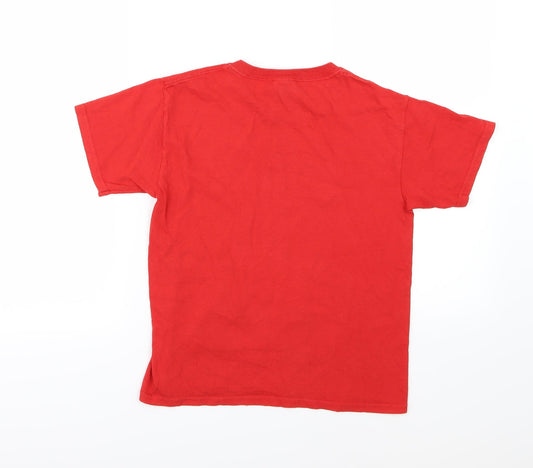 Gildan Boys Red Jersey Basic T-Shirt Size M - Gaming