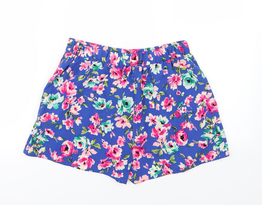 New Look Womens Blue Floral Sailor Shorts Size 8