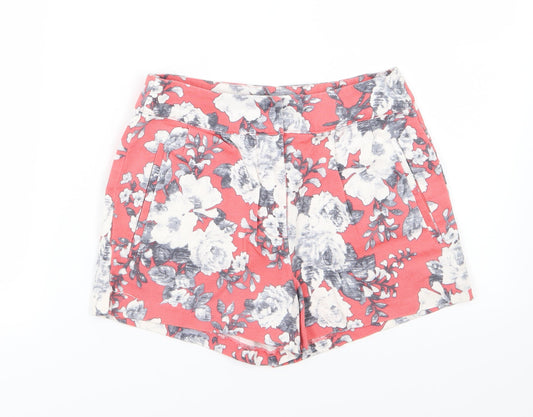 Additional front view of Glassons women’s pink floral sailor shorts, size UK 6