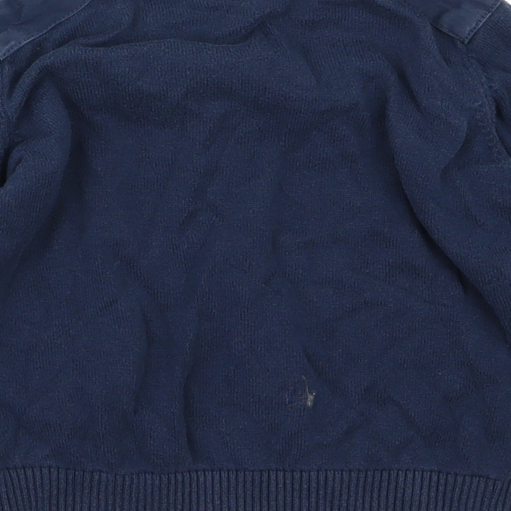 Brand and care label for Palomino boys’ blue knit jumper, size 3, years