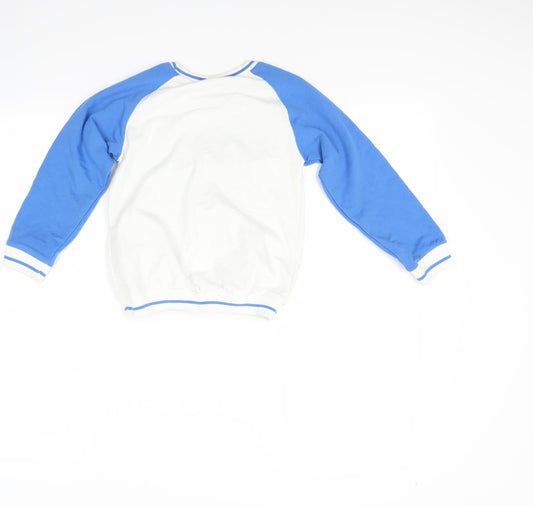 Preworn Boys White Pullover Sweatshirt Size 6-7 Years
