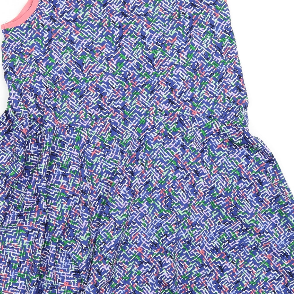 Brand and care label for French Connection girls’ blue basic blouse, size 14-15, years