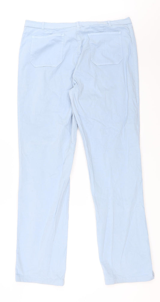 Anna Gui Womens Blue Chino Trousers Size 42 L30 in