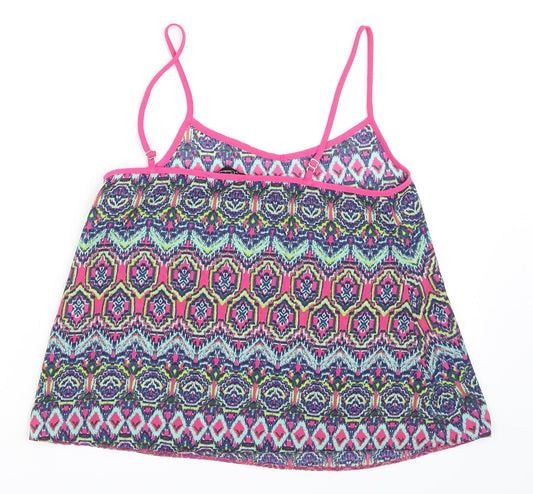 Candy Couture Girls Blue Geometric Camisole Blouse Size 12-13 Years