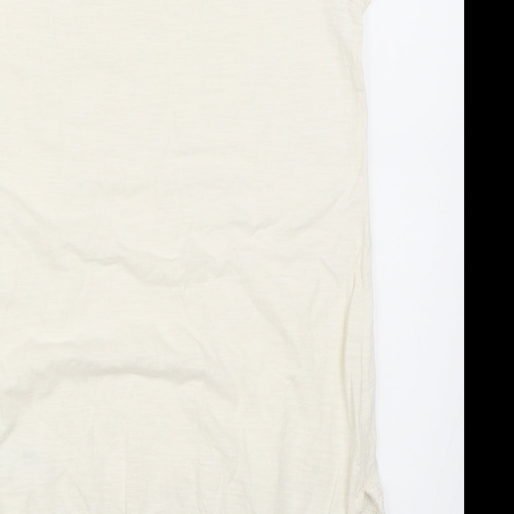 Brand and care label for Next girls’ ivory basic t-shirt, size 9, years