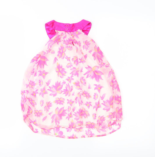 Hello Gorgeous Girls Pink Floral Chiffon Fit & Flare Size 3 Years