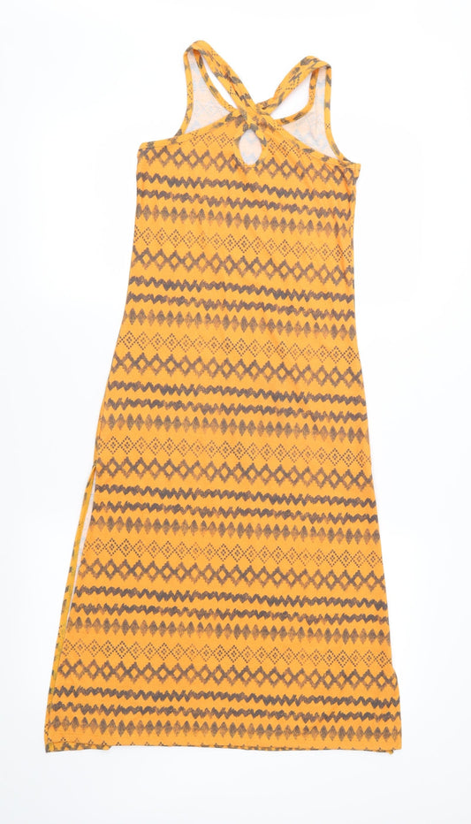 Matalan Girls Orange Geometric Jersey Maxi Size 9 Years