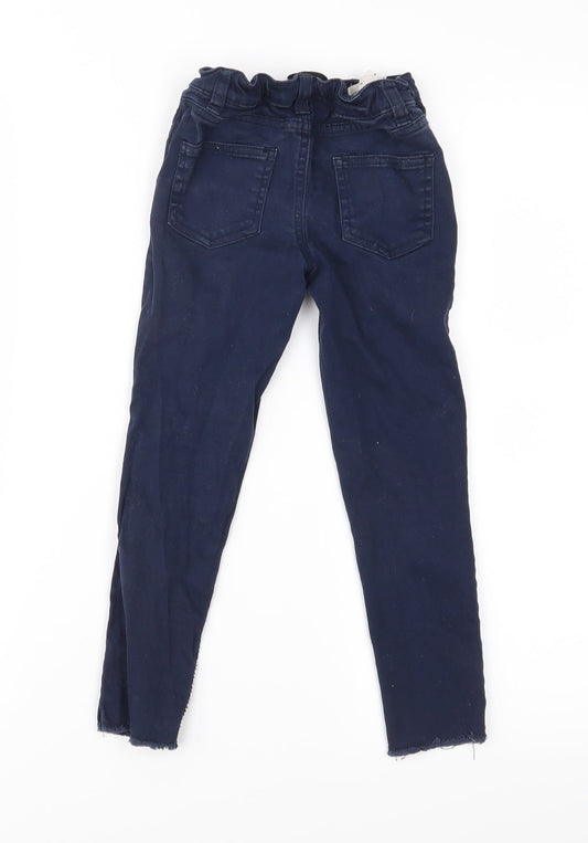 Denim & Co. Girls Black Denim Skinny Jeans Size 5-6 Years - Distressed